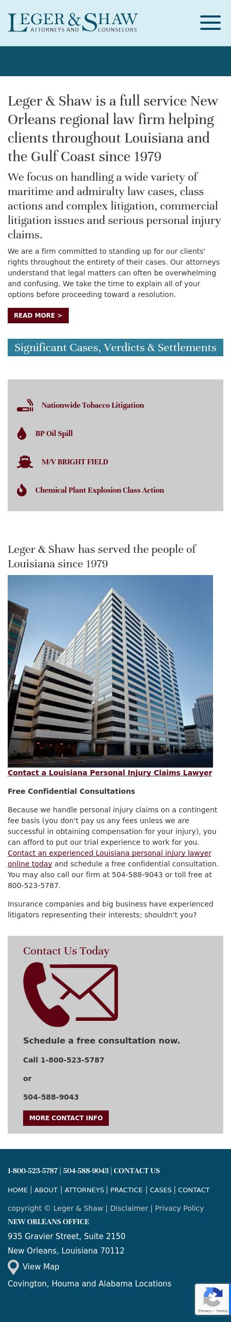 Leger & Shaw - New Orleans LA Lawyers