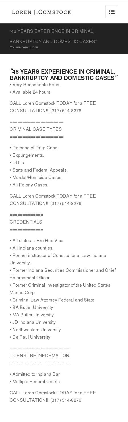 Loren J Comstock - Indianapolis IN Lawyers