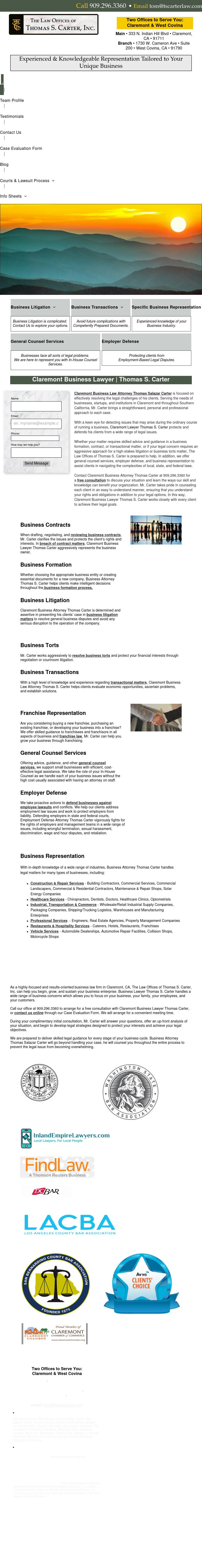 The Law Offices of Thomas S. Carter - Claremont CA Lawyers