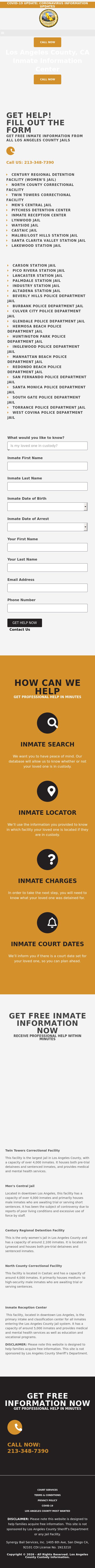 Los Angeles County Inmate Information Center - Los Angeles CA Lawyers