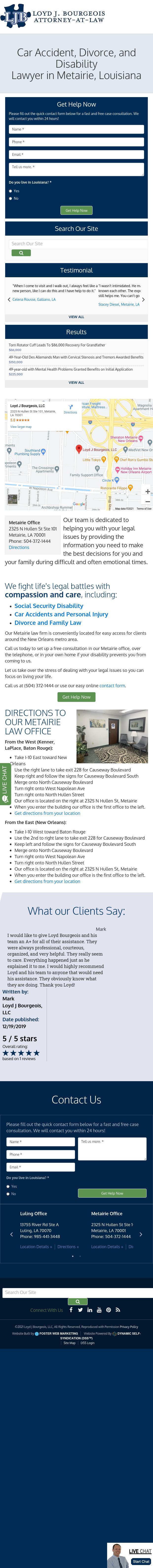 Loyd J Bourgeois, LLC - Metairie LA Lawyers
