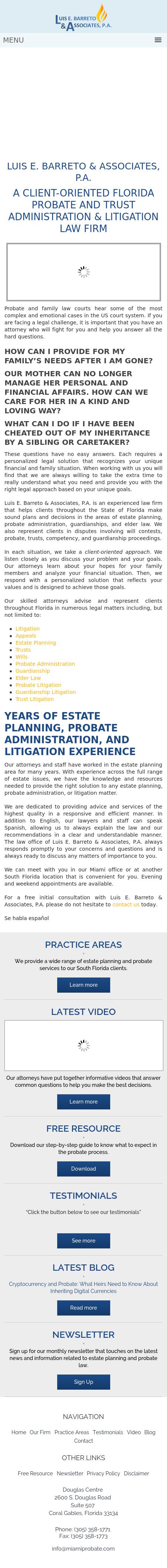 Luis E. Barreto & Associates, P.A. - Coral Gables FL Lawyers