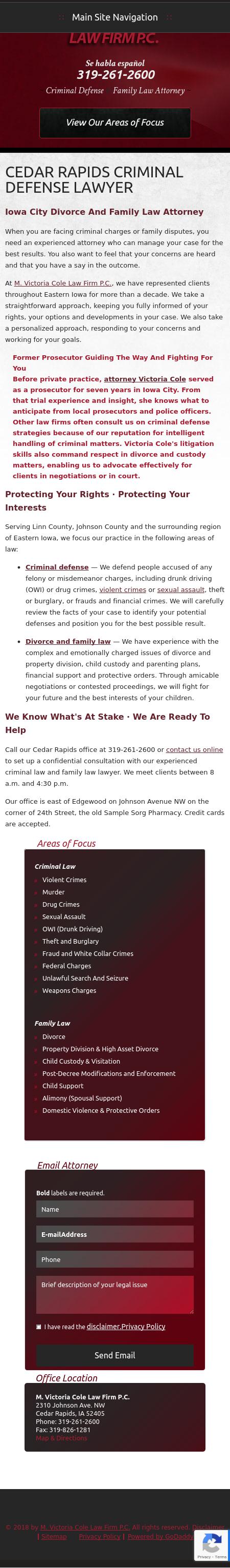 M. Victoria Cole Law Firm P.C. - Cedar Rapids IA Lawyers