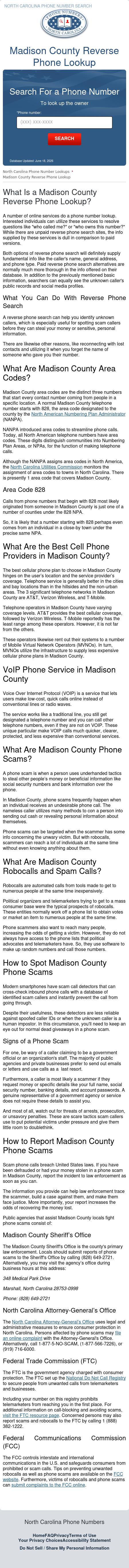 Madison County Phone Number Lookup - Marshall NC Lawyers