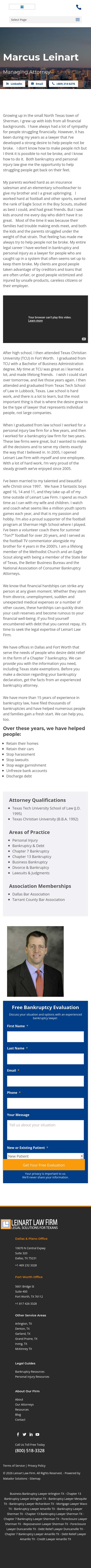 Leinart Law Firm - Dallas TX Lawyers