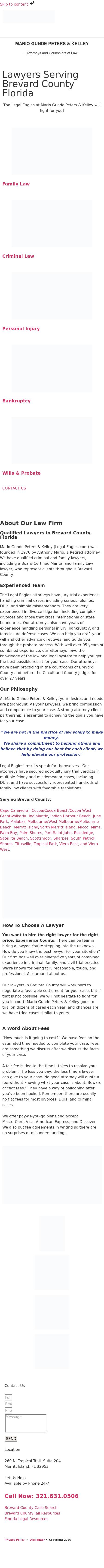 Mario Gunde Peters & Kelley - Merritt Island FL Lawyers