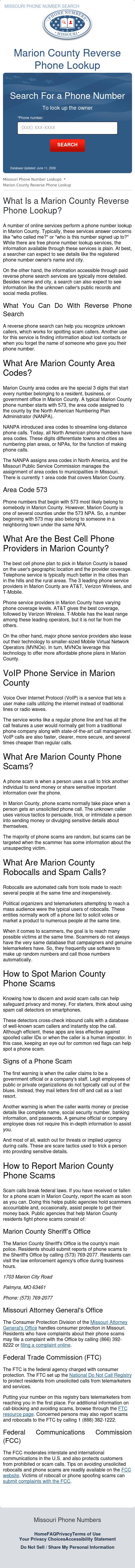 Marion County Phone Number Search - Hannibal MO Lawyers