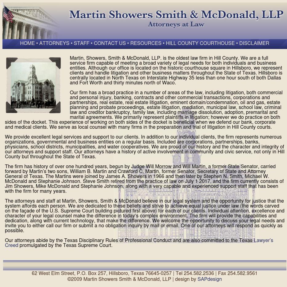Martin, Showers, Smith & McDonald LLP - Hillsboro TX Lawyers