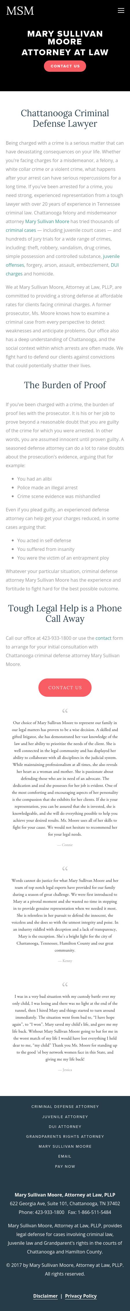 Mary Sullivan Moore, Attorney at Law, PLLP - Chattanooga TN Lawyers