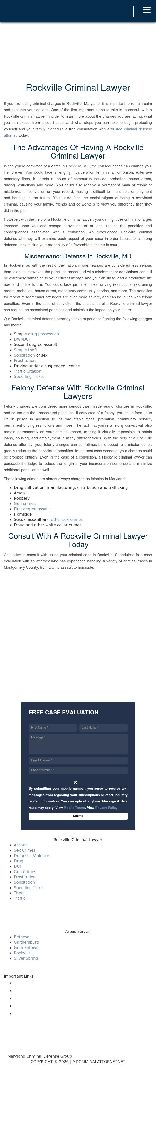 Maryland Criminal Defense Law Group - Rockville MD Lawyers
