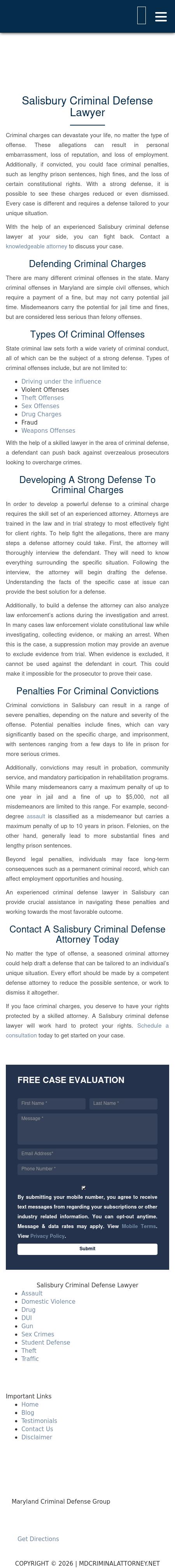 Maryland Criminal Defense Law Group - Salisbury MD Lawyers