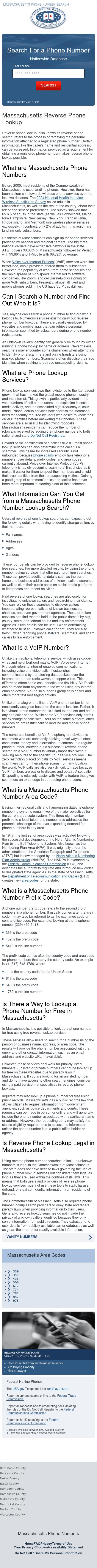 Massachusetts Phone Number Search - Boston MA Lawyers
