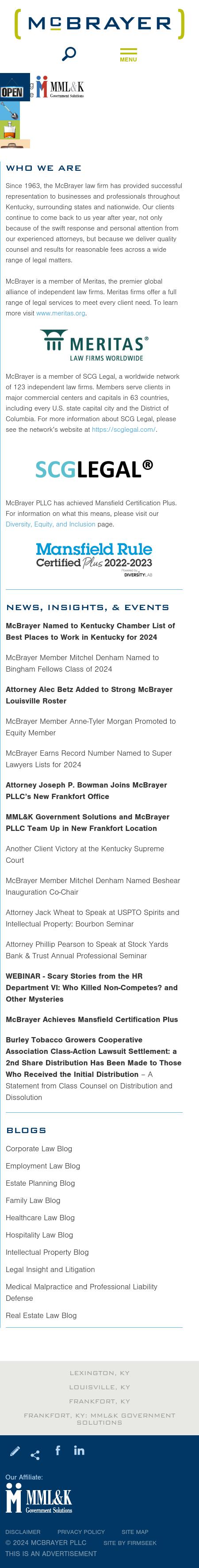 McBrayer, McGinnis, Leslie & Kirkland, PLLC - Louisville KY Lawyers
