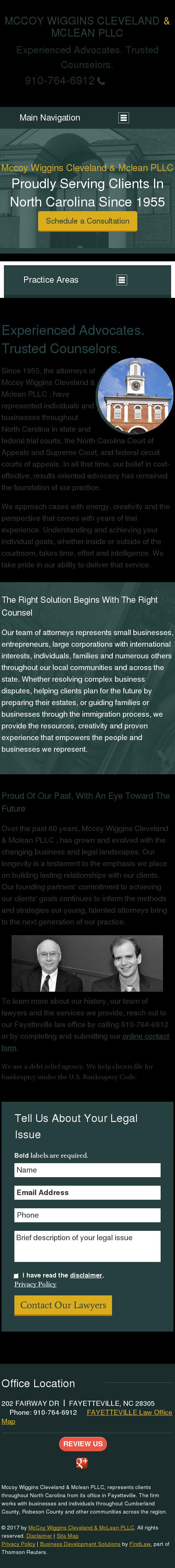 McCoy Weaver Wiggins Cleveland Rose Ray PLLC - Fayetteville NC Lawyers