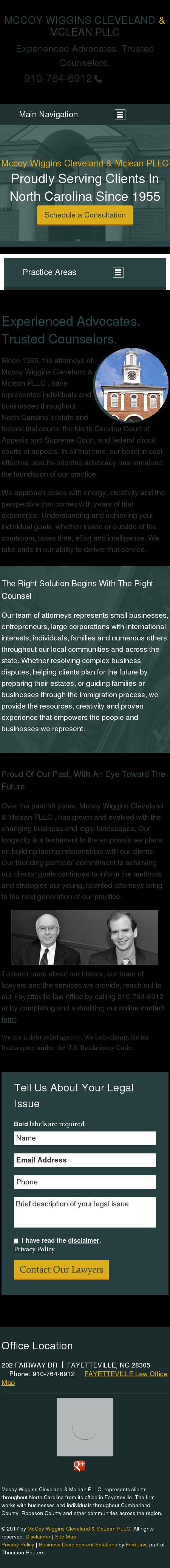 McCoy, Wiggins, Cleveland & O'Connor PLLC - Fayetteville NC Lawyers