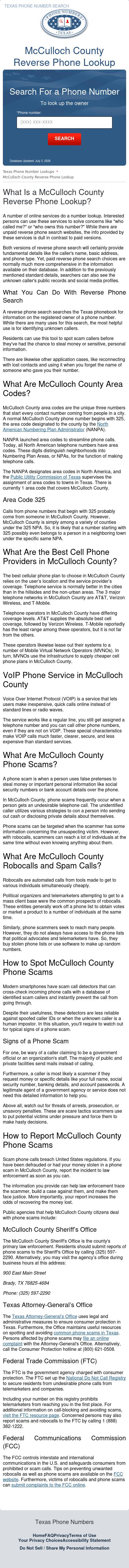 McCulloch County Reverse Phone Lookup - Brady TX Lawyers