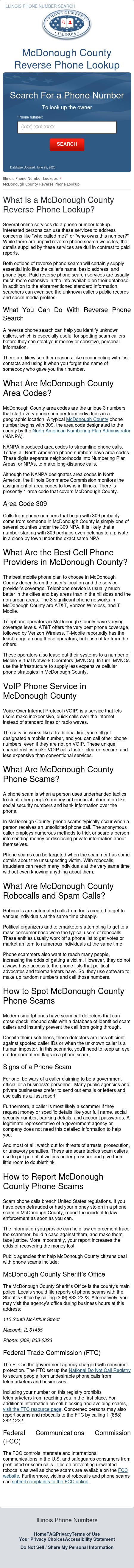 McDonough County Phone Number Search - Macomb IL Lawyers