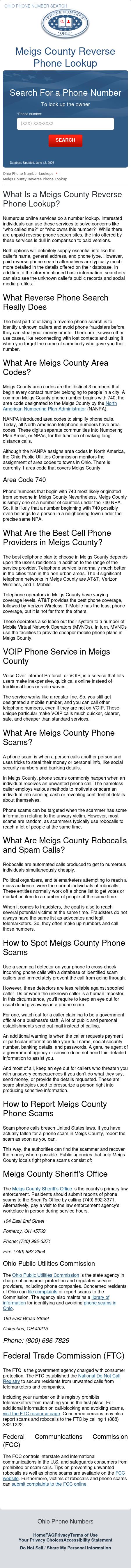 Meigs County Phone Numbers - Pomeroy OH Lawyers