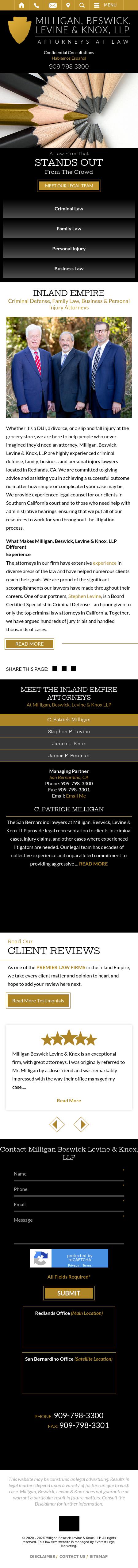 Milligan, Beswick, Levine, Knox, LLP. - San Bernardino CA Lawyers