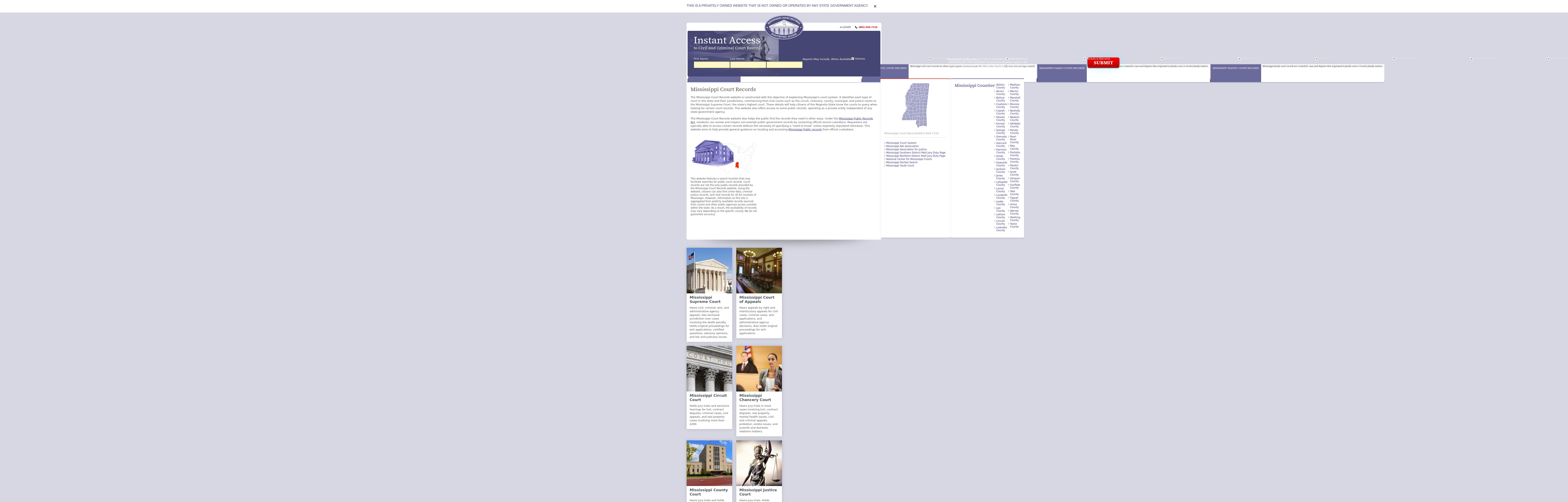 Mississippi Court Records - Jackson MS Lawyers