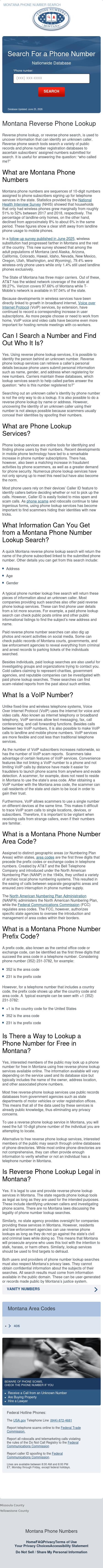Montana Phone Number Search - Livingston MT Lawyers