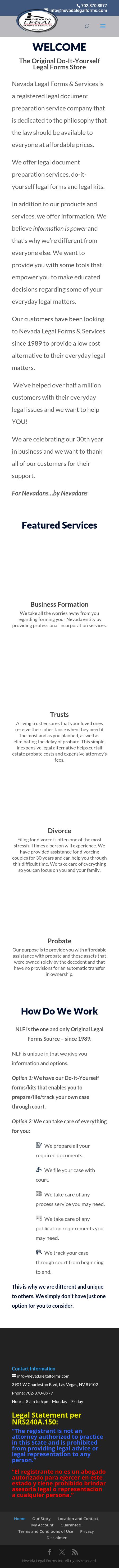 Nevada Legal Forms - Divorce - Las Vegas NV Lawyers