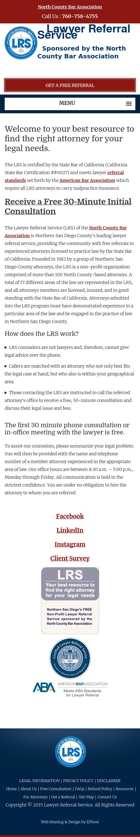 North County Bar Assn. Lawyer Referral Service - Vista CA Lawyers