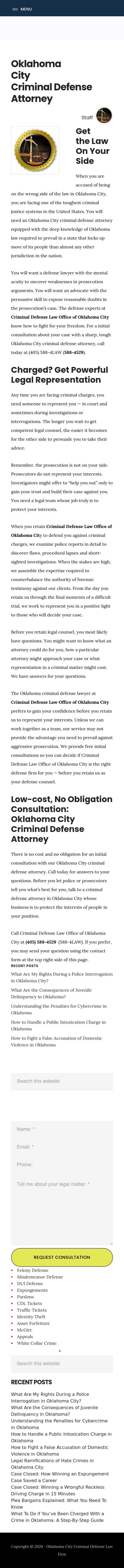 Oklahoma City Criminal Defense Attorney - Oklahoma City OK Lawyers
