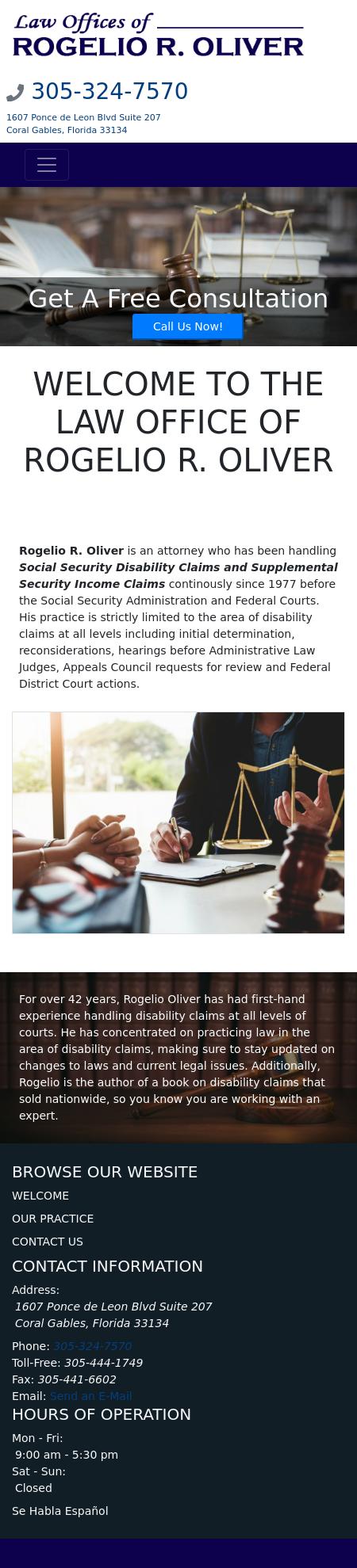 Oliver, Rogelio - Coral Gables FL Lawyers