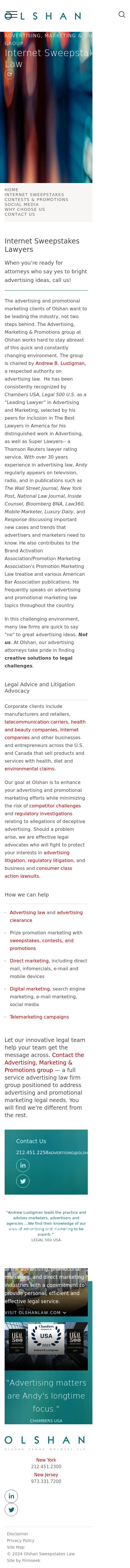 Olshan Frome Wolosky LLP: Advertising, Marketing & Promotions Group - New York NY Lawyers