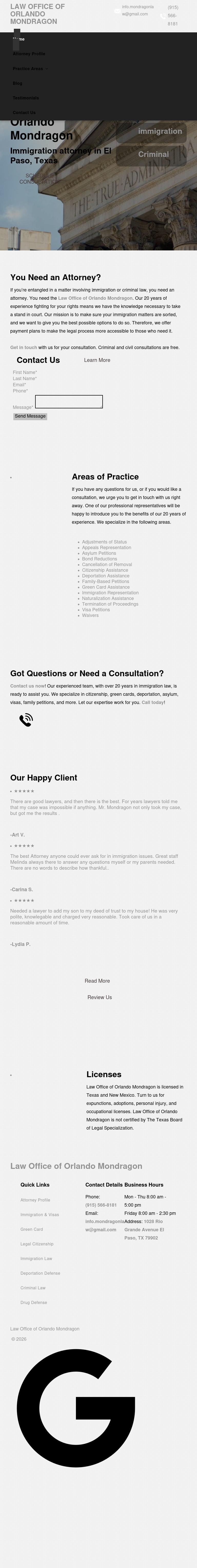 Orlando Mondragon - El Paso TX Lawyers