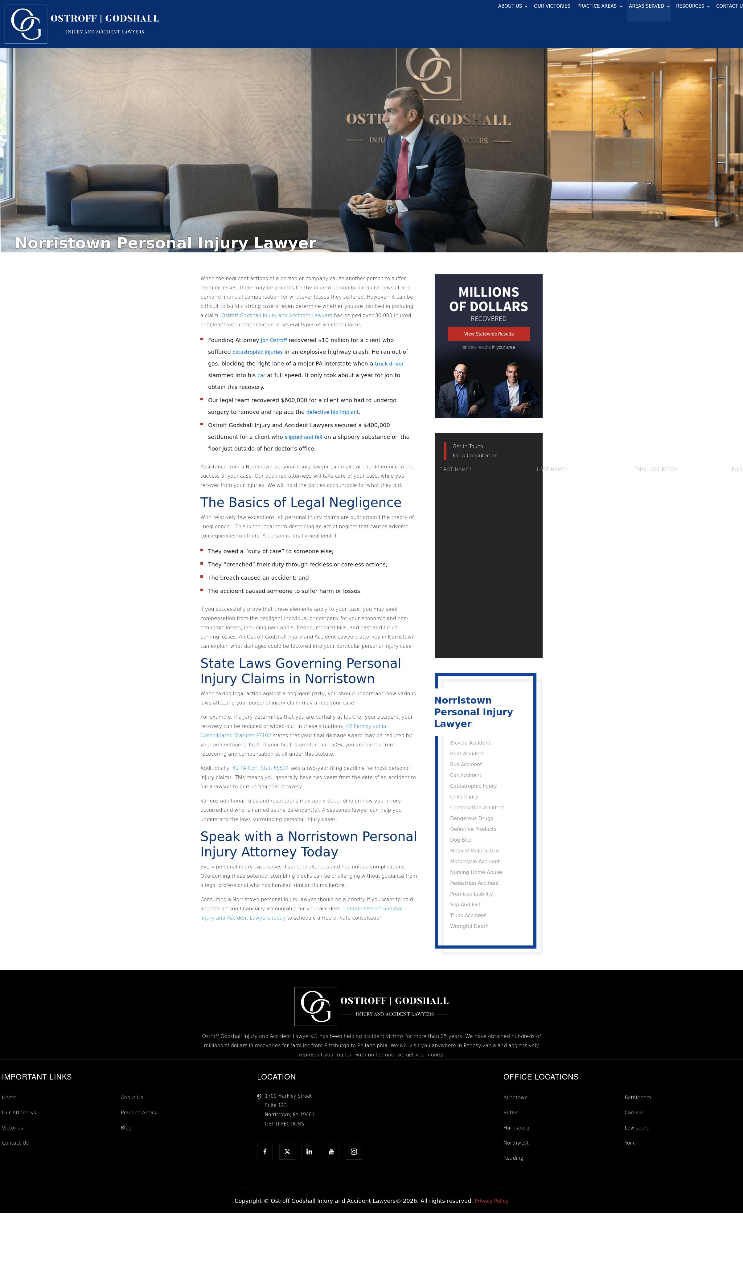 Ostroff Godshall Injury and Accident Lawyers - Norristown PA Lawyers