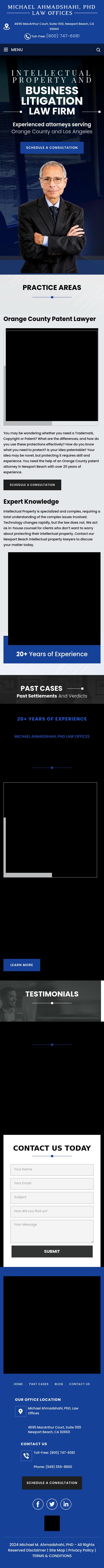 Michael Ahmadshahi, PhD, Law Offices - Newport Beach CA Lawyers