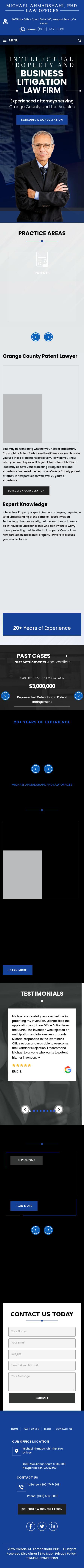 Michael Ahmadshahi, PhD, Law Offices - Newport Beach CA Lawyers