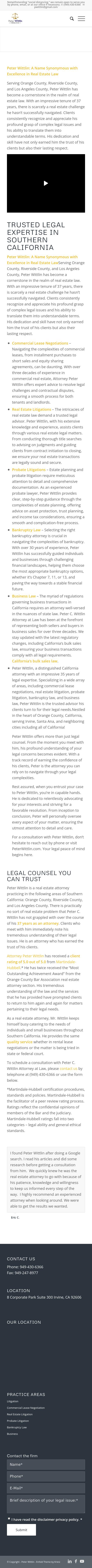 Peter C Wittlin Attorney - Irvine CA Lawyers