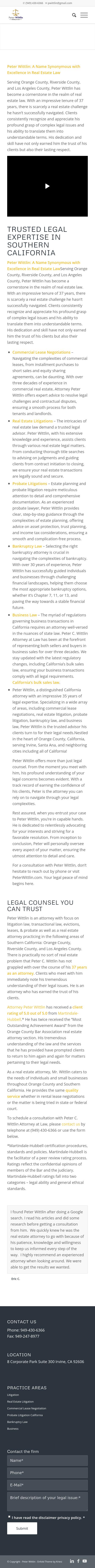 Peter C Wittlin Attorney - Irvine CA Lawyers