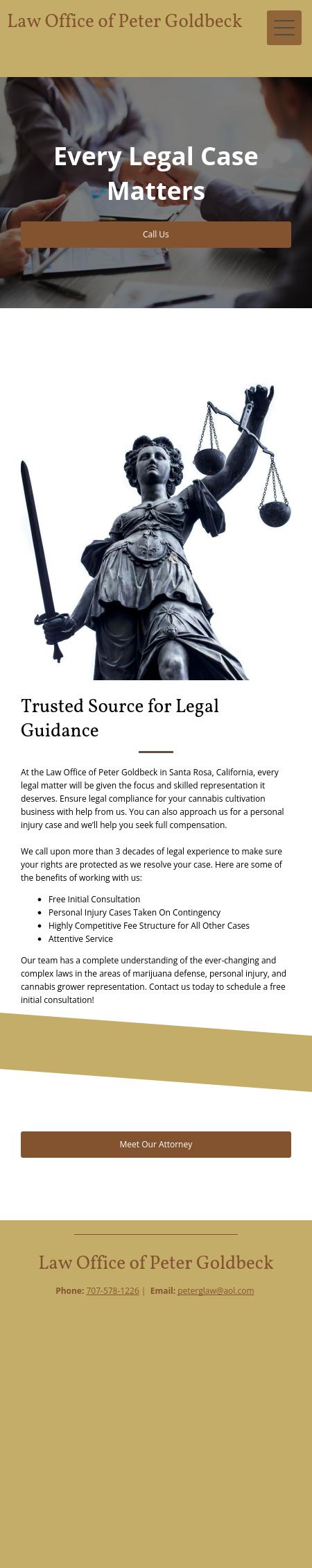 Peter E. Goldbeck, Attorney at Law - Santa Rosa CA Lawyers