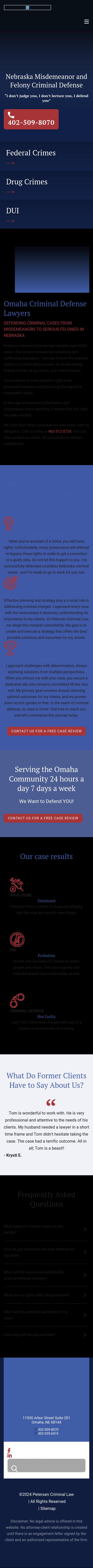 Petersen Criminal Defense Law - Omaha NE Lawyers