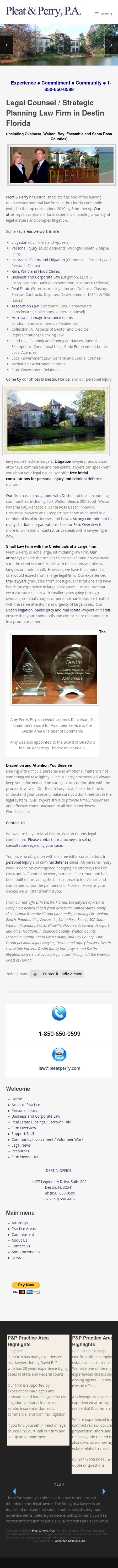 Pleat & Perry, P.A. - Destin FL Lawyers