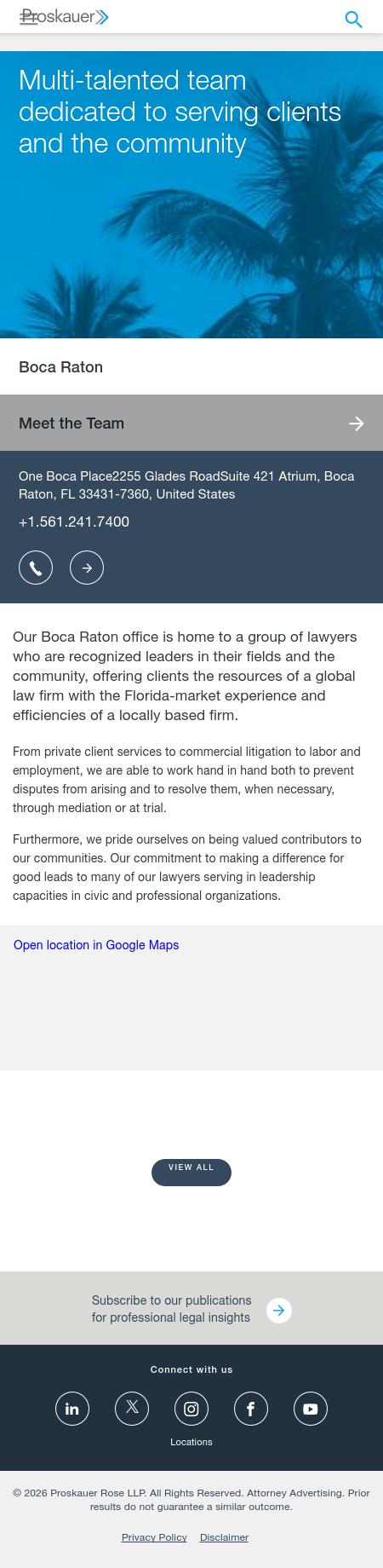 Proskauer Rose LLP - Boca Raton FL Lawyers