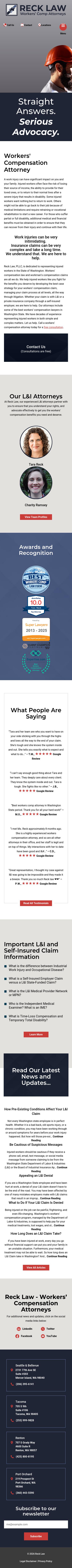 Reck Law - Workers Compensation Attorneys - Renton WA Lawyers