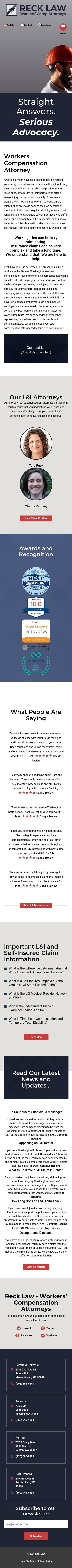 Reck Law - Workers Compensation Attorneys - Port Orchard WA Lawyers