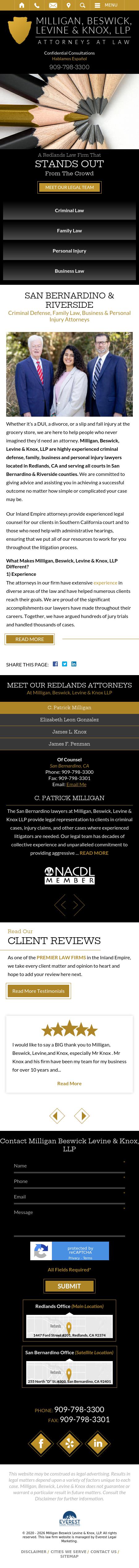 Milligan, Beswick, Levine & Knox LLP - Redlands CA Lawyers