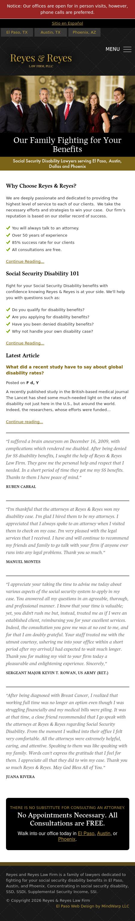 Reyes & Reyes Law Firm, PLLC - El Paso TX Lawyers