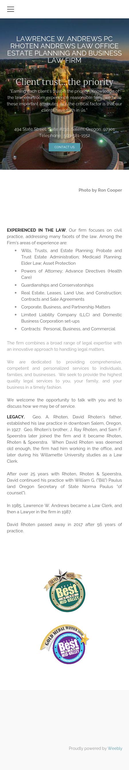 Rhoten, David A. - Salem OR Lawyers