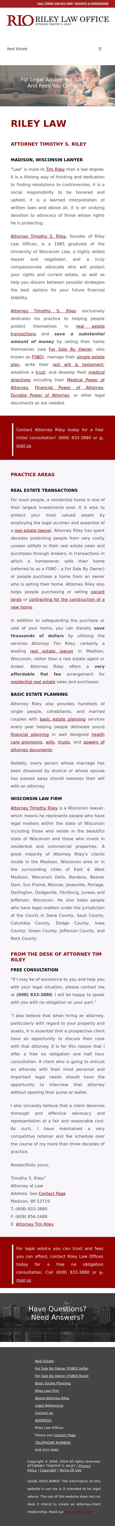 Riley Law Offices - Madison WI Lawyers