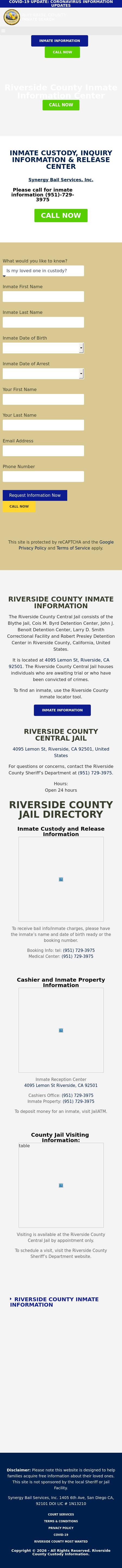 Riverside County Inmate Department  - Riverside CA Lawyers