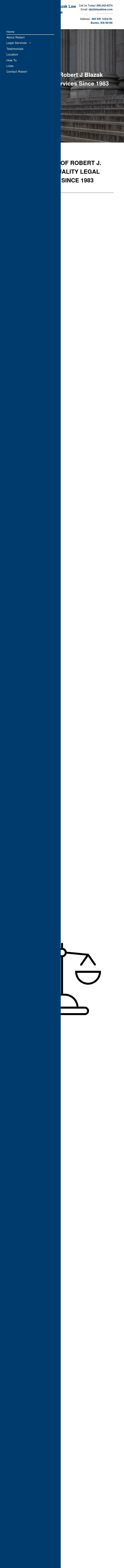 Robert J. Blazak - Blazak Law - Burien WA Lawyers