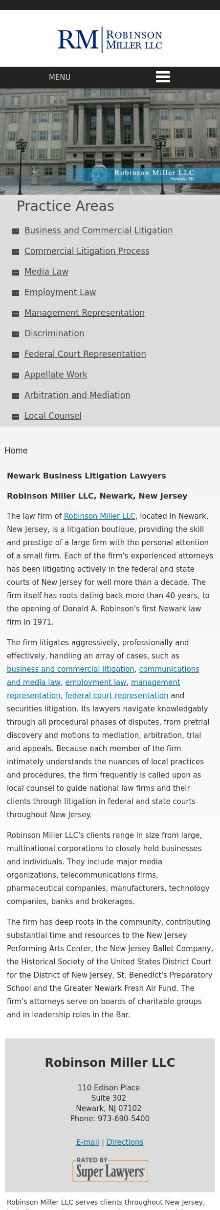 Robinson Miller LLC - Newark NJ Lawyers