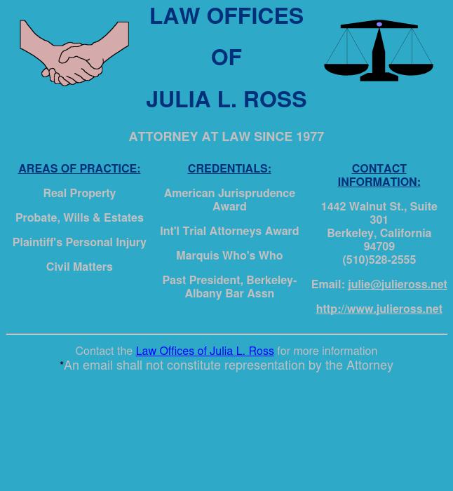 Ross Julia L Law Offices of - Berkeley CA Lawyers